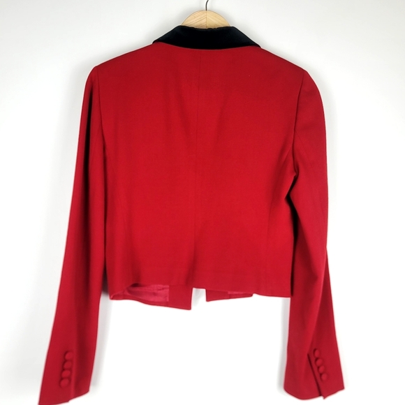 Vintage Lauren Ralph Lauren Red Wool Cropped Equestrian Blazer size 6 - Picture 6 of 9